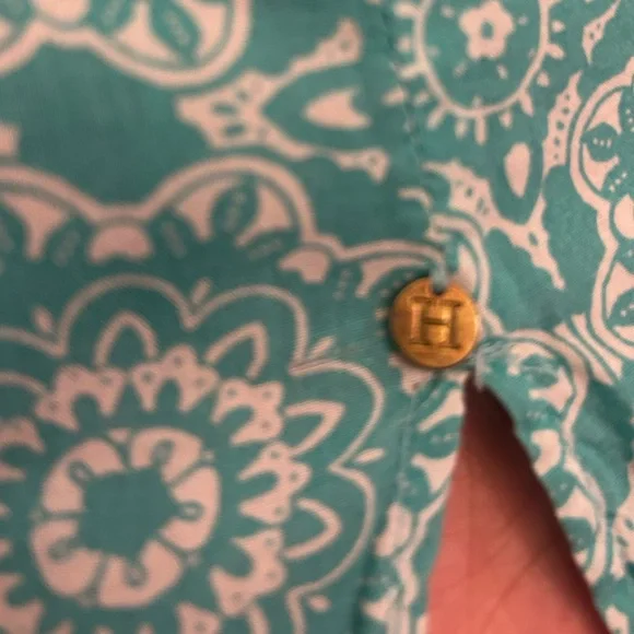 3/$30✨🩵Hatley Summer Travel Turquoise Tunic ☀️🏖️⛱️~ Large ~ 100% Cotton - Picture 10 of 11